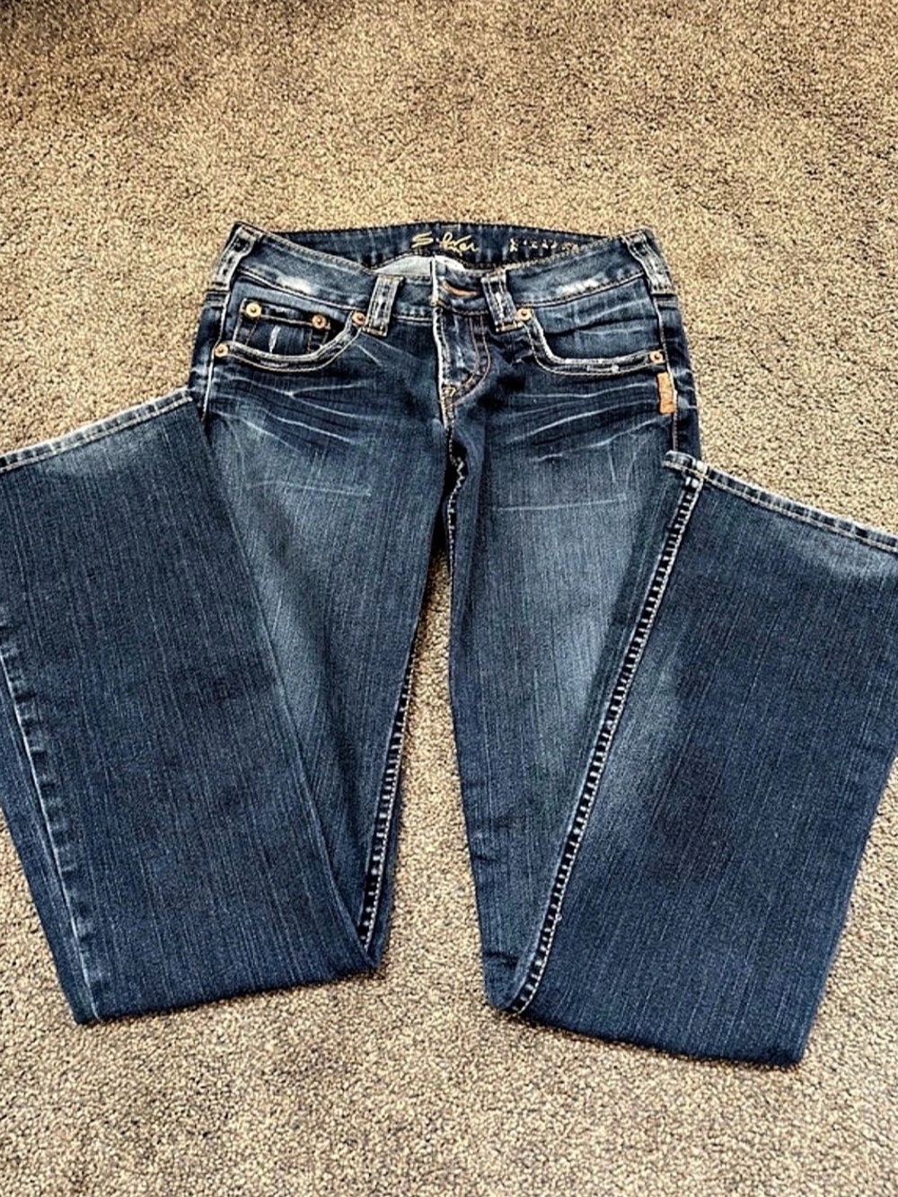 Silver Jeans Co. Pioneer Low Rise Bootcut Jeans. Flare Jeans Blue Waist 27/33